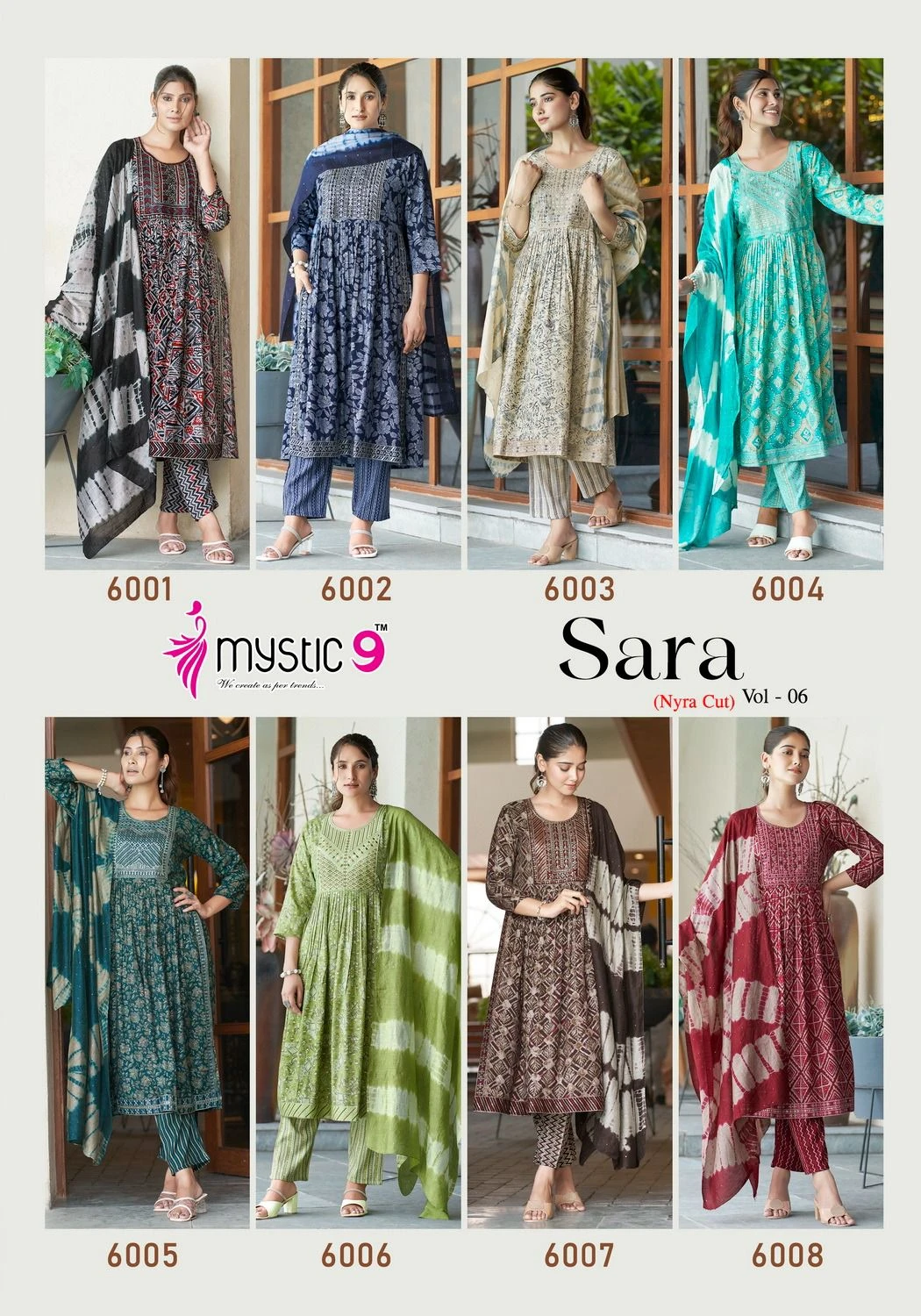 Mystic 9 Sara Vol 6 Two Ton Rayon Wholesale Readymade Salwar Suit Catalog — Wholesale Salwar Suits, MPA wholesale from Surat — view 9